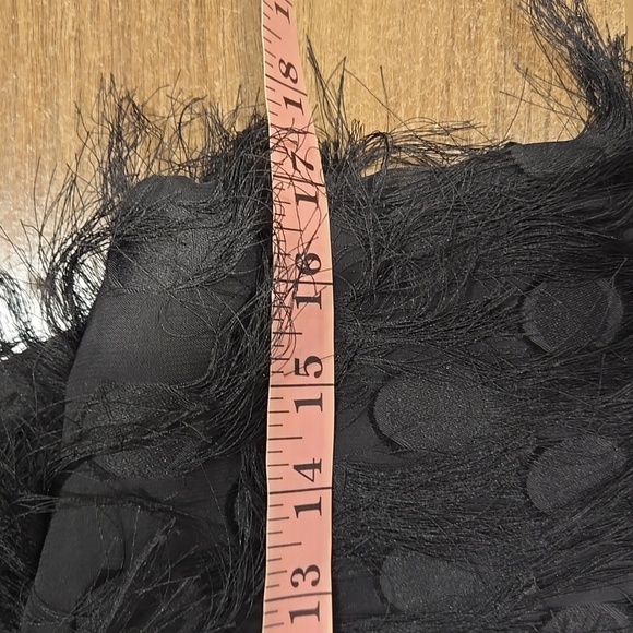 by Anthropologie-"Roxie" Black Textured Fringe Shift Dress-Size 0 - Picture 16 of 17